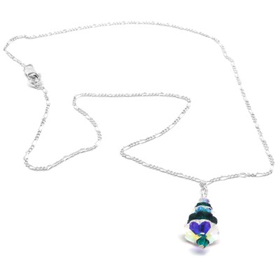 Emerald-Green and Clear AB Snow-Laden Austrian Crystal Christmas Tree Chain Necklace Sterling Silver - image3